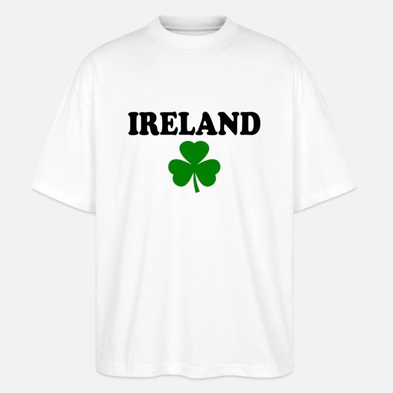 Trèfle d’Irlande - T-shirt bio Blaster 2.0 coupe oversize Stanley/Stella Unisexe - blanc