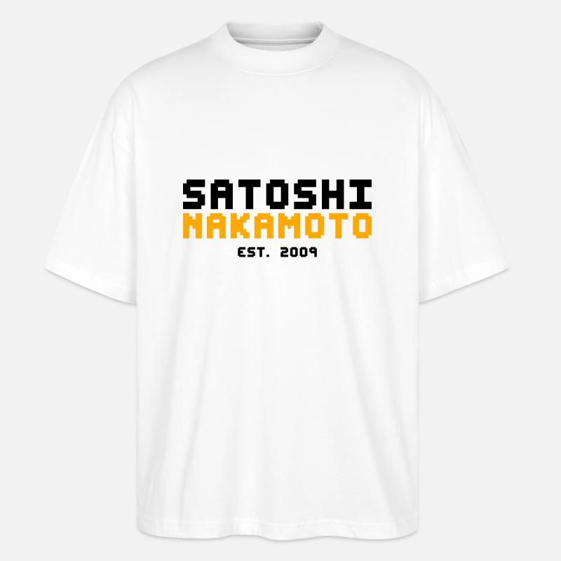 Satoshi Nakamoto 2009 Bitcoin - Stanley/Stella Oversized Unisex Bio T-Shirt Blaster 2.0 - Weiß
