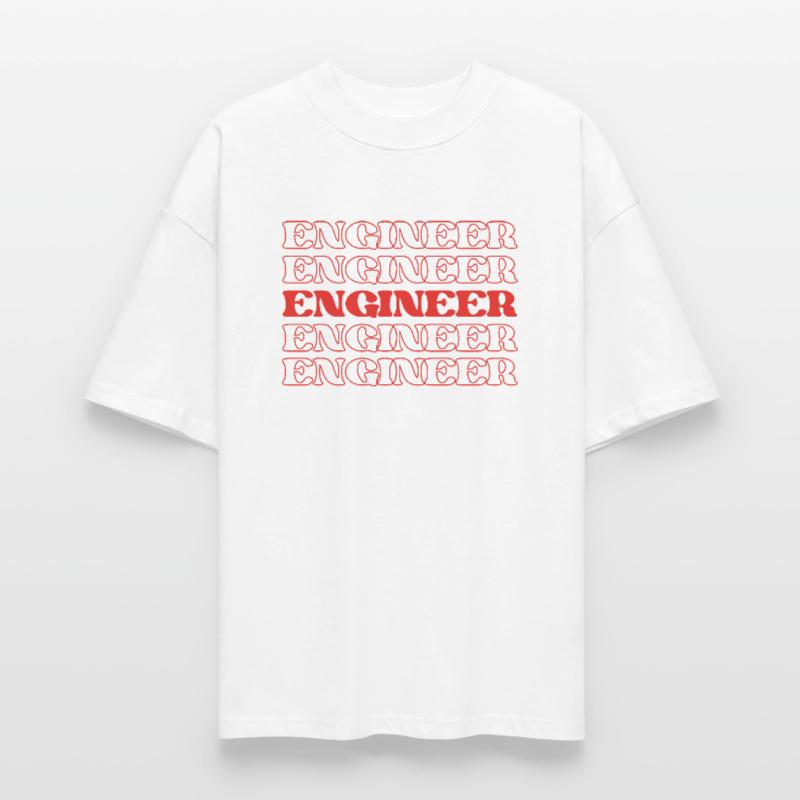 Engineer Designer Developer Technician Builder Stanley/Stella Oversized Unisex Organic T-shirt Blaster 2.0