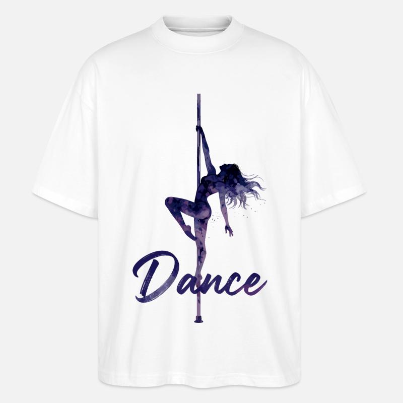 Pole Dance Silhouette – Elegant Pole Art - Stanley/Stella Oversized Unisex Organic T-shirt Blaster 2.0 - white