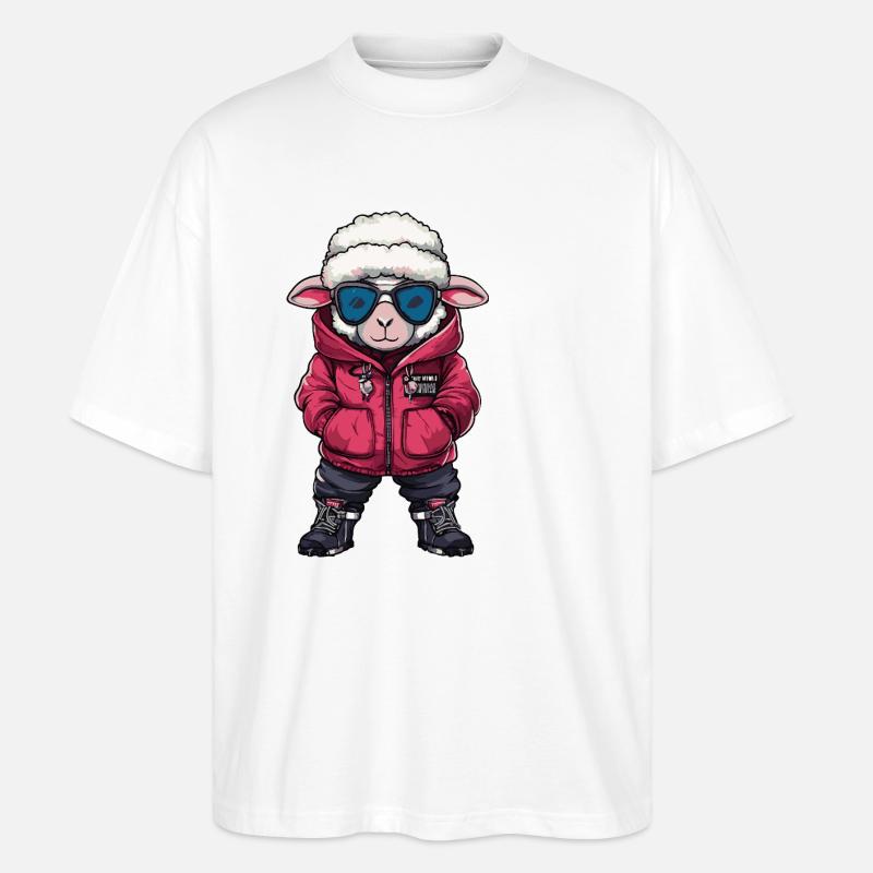 Sheep Cool Comic - Stanley/Stella Oversized Unisex Organic T-shirt Blaster 2.0 - white