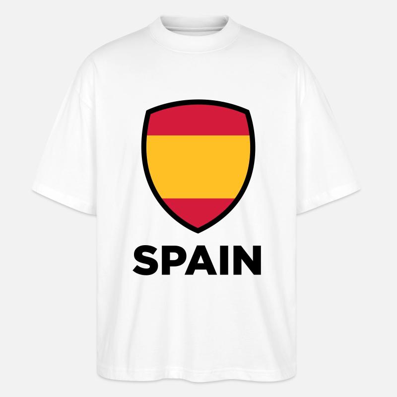 Nationalflagge von Spanien - Stanley/Stella Oversized Unisex Bio T-Shirt Blaster 2.0 - Weiß