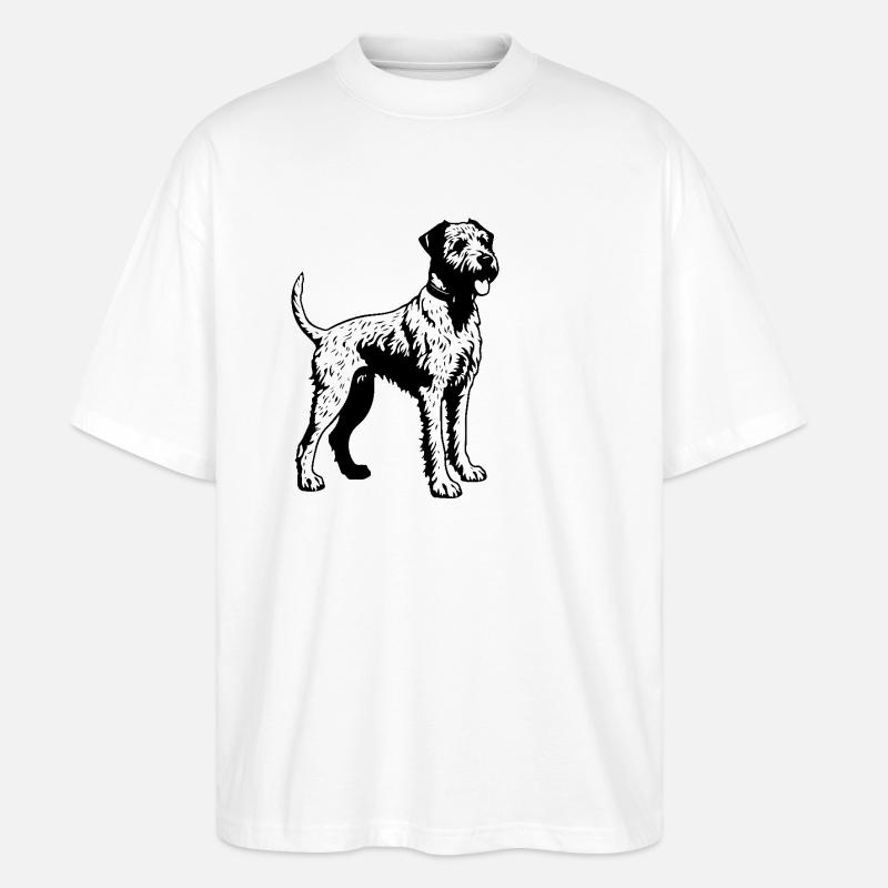 Airedale Terrier Hund - Stanley/Stella Oversized Unisex Bio T-Shirt Blaster 2.0 - Weiß