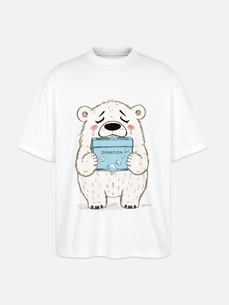 Saving Polar Bears - Stanley/Stella Oversized Unisex Organic T-shirt Blaster 2.0 - white