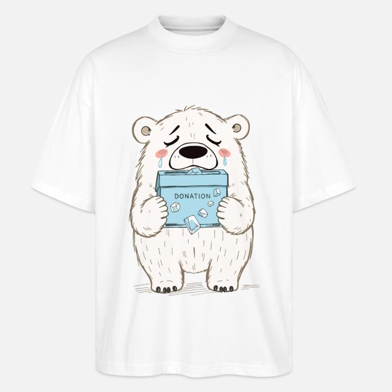 Saving Polar Bears - Stanley/Stella Oversized Unisex Organic T-shirt Blaster 2.0 - white