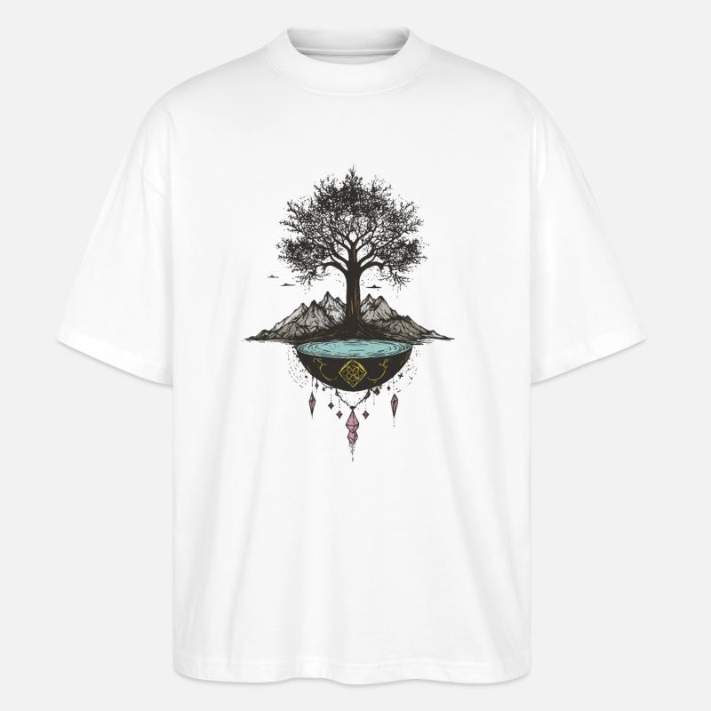 Mystic Tree - Stanley/Stella Oversized Unisex Bio T-Shirt Blaster 2.0 - Weiß