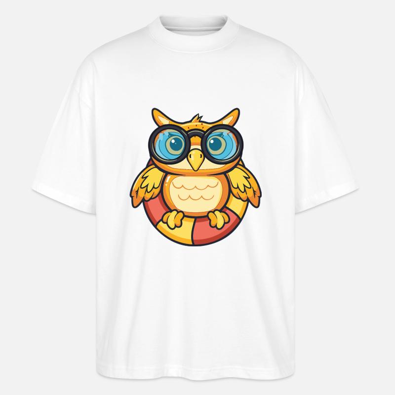 Eule Comic Cool - Stanley/Stella Oversized Unisex Bio T-Shirt Blaster 2.0 - Weiß