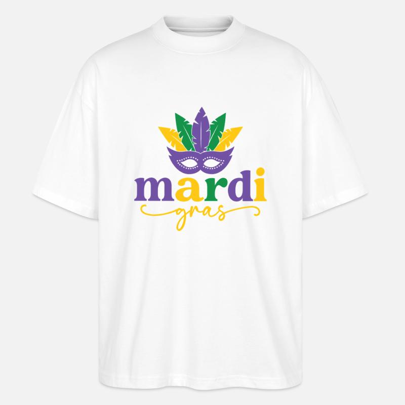 Masque de Mardi Gras - T-shirt bio Blaster 2.0 coupe oversize Stanley/Stella Unisexe - blanc