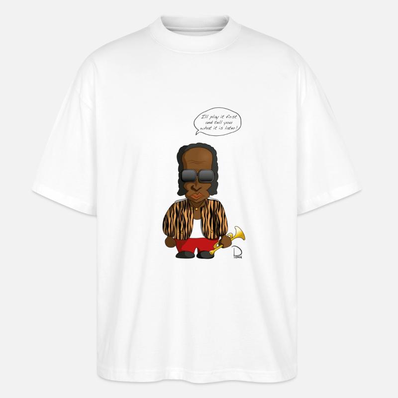 Miles Davis - Stanley/Stella Oversized Unisex Bio T-Shirt Blaster 2.0 - Weiß
