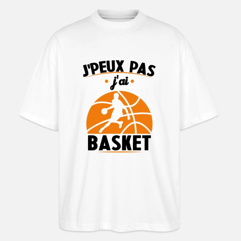 J'peux pas j'ai basket - T-shirt bio Blaster 2.0 coupe oversize Stanley/Stella Unisexe - blanc
