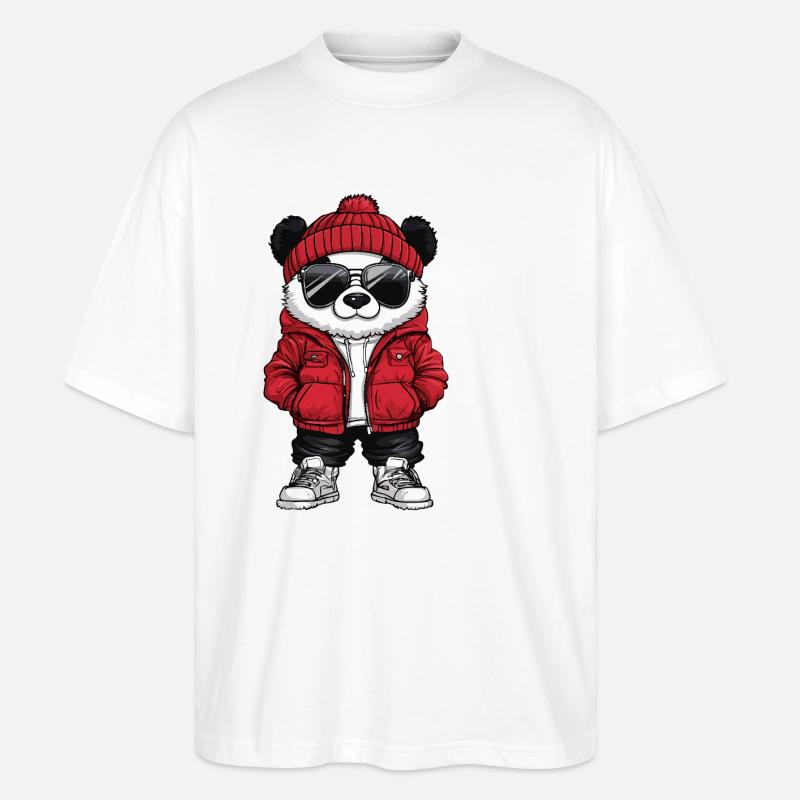 Panda Cool Comic - Stanley/Stella Oversized Unisex Bio T-Shirt Blaster 2.0 - Weiß