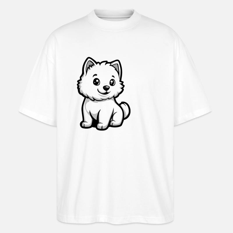 Samojede Hund Comic Niedlich - Stanley/Stella Oversized Unisex Bio T-Shirt Blaster 2.0 - Weiß