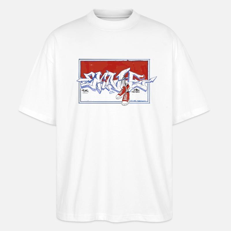 SKATE Graffiti - Stanley/Stella Oversized Unisex Bio T-Shirt Blaster 2.0 - Weiß