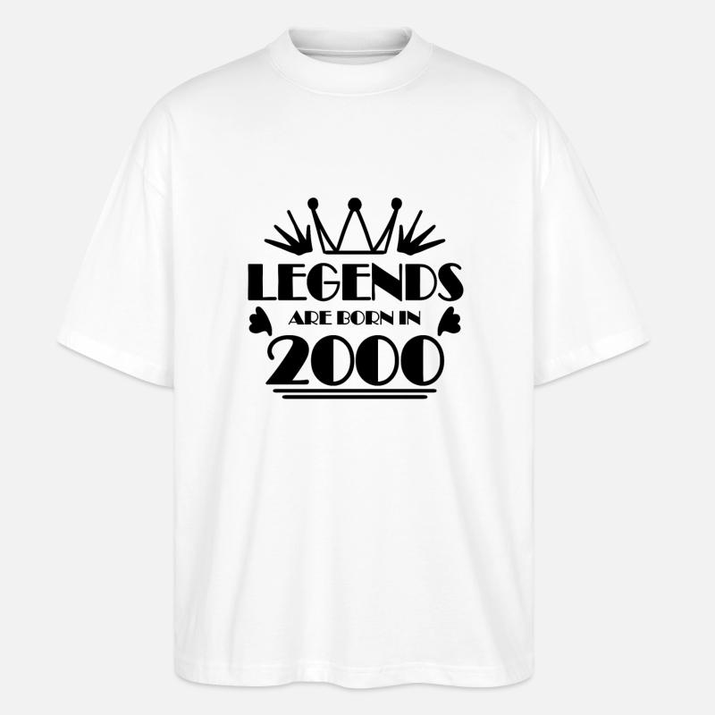 2000 - Born in 2000 - Stanley/Stella Oversized Unisex Organic T-shirt Blaster 2.0 - white