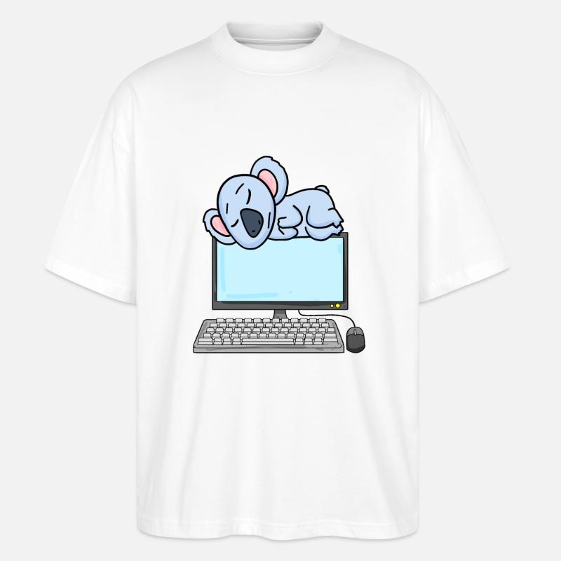Koala Computer Nerd Programmeur Cadeau - T-shirt bio Blaster 2.0 coupe oversize Stanley/Stella Unisexe - blanc