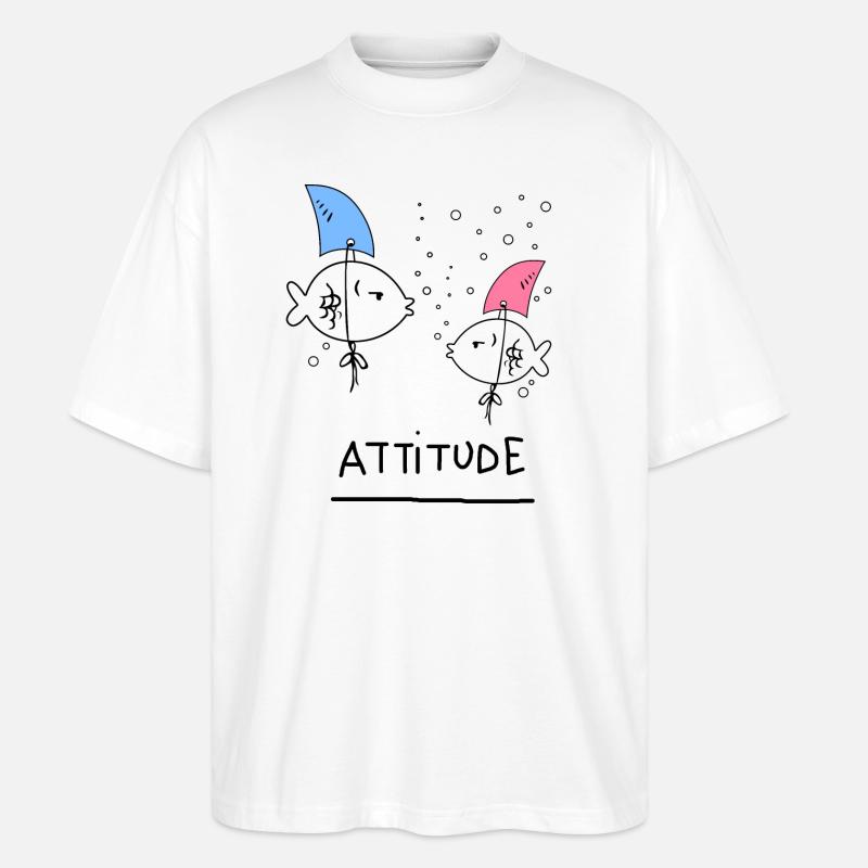 Fisch Lustige Tiere - Stanley/Stella Oversized Unisex Bio T-Shirt Blaster 2.0 - Weiß