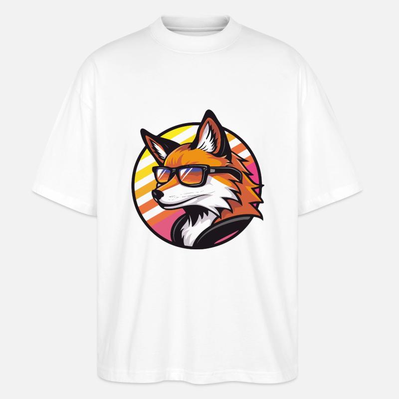 Fox Comic Cool Summer - Stanley/Stella Oversized Unisex Organic T-shirt Blaster 2.0 - white