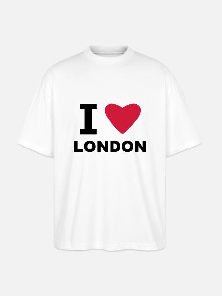 I love London - Stanley/Stella Oversized Unisex Organic T-shirt Blaster 2.0 - white