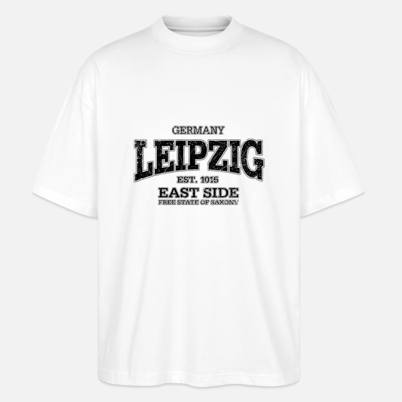 Leipzig (black oldstyle) - Stanley/Stella Oversized Unisex Bio T-Shirt Blaster 2.0 - Weiß