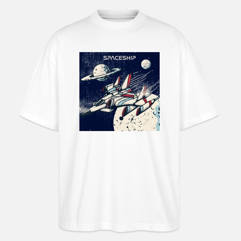 Raumschiff in Seenot - Stanley/Stella Oversized Unisex Bio T-Shirt Blaster 2.0 - Weiß