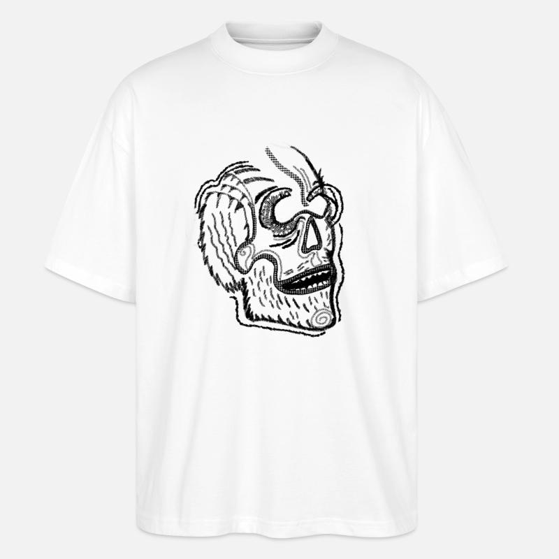 Skull - Stanley/Stella Oversized Unisex Bio T-Shirt Blaster 2.0 - Weiß