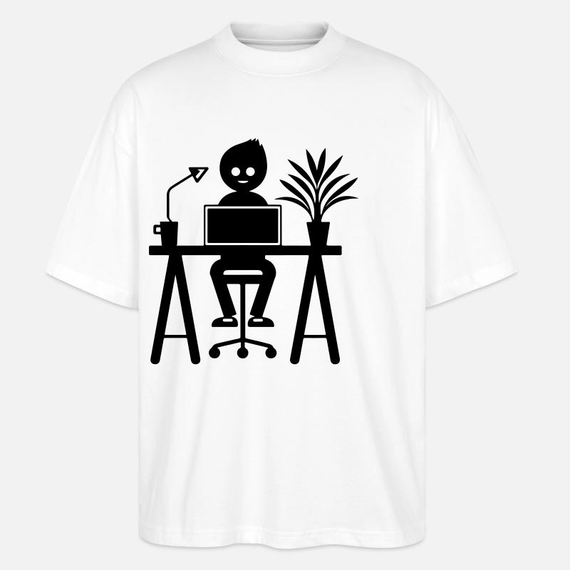 Worker Computer Job Learning - Stanley/Stella Oversized Unisex Organic T-shirt Blaster 2.0 - white