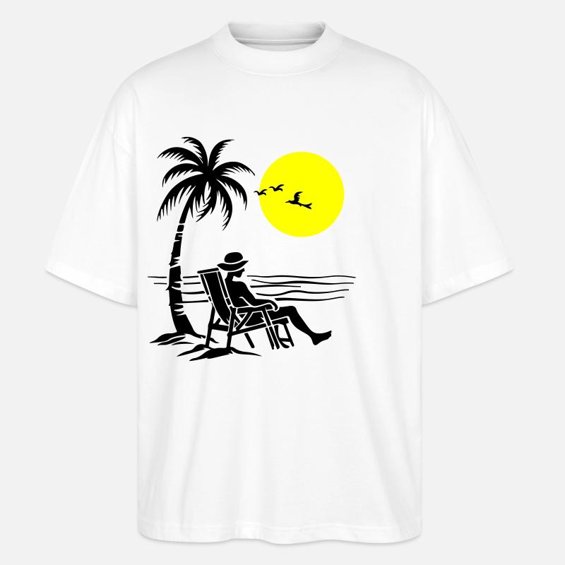 Sommer Strand Urlaub - Stanley/Stella Oversized Unisex Bio T-Shirt Blaster 2.0 - Weiß