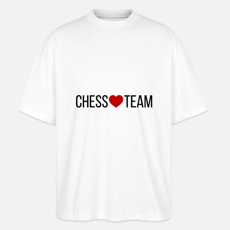 Chess Team Herz - Stanley/Stella Oversized Unisex Bio T-Shirt Blaster 2.0 - Weiß