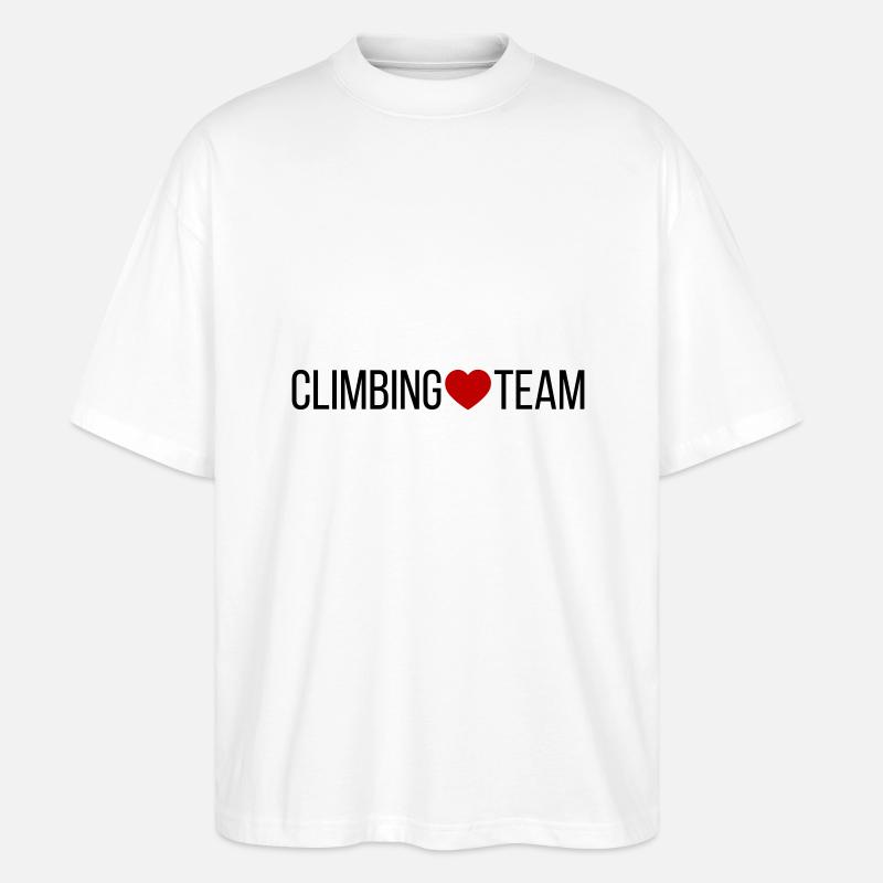 Climbing Team Herz - Stanley/Stella Oversized Unisex Bio T-Shirt Blaster 2.0 - Weiß