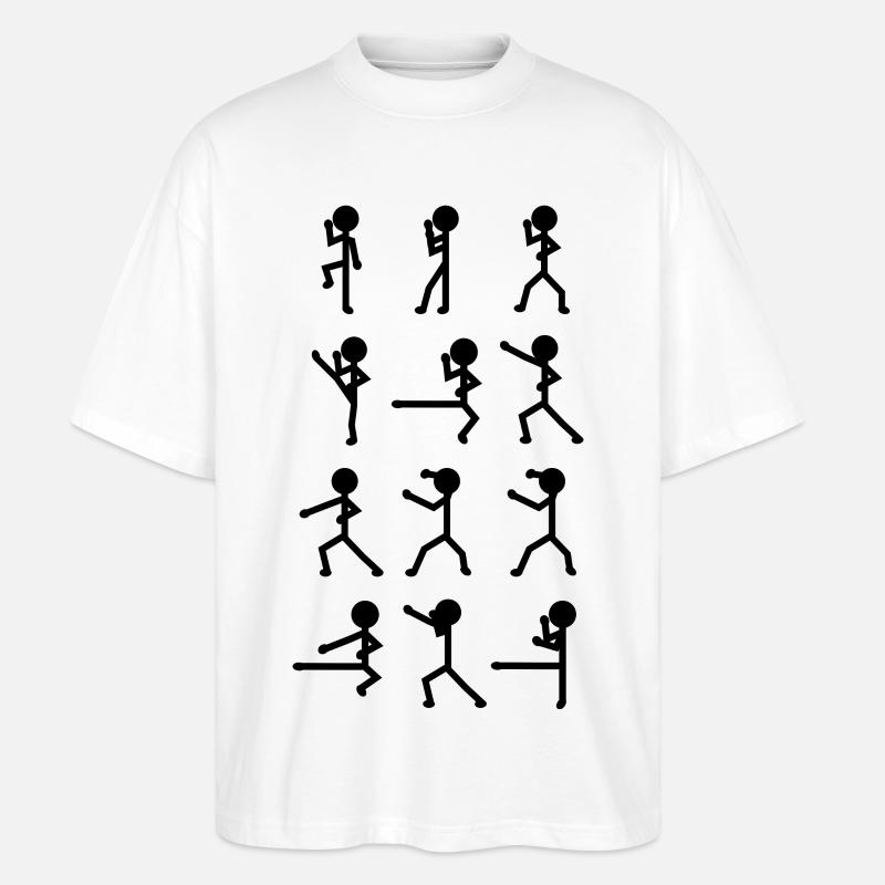Karateka Strichmännchen - Stanley/Stella Oversized Unisex Bio T-Shirt Blaster 2.0 - Weiß