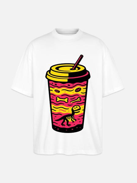 Matcha Dino Cup - Stanley/Stella Oversized Unisex Organic T-shirt Blaster 2.0 - white