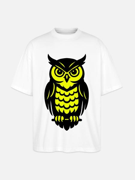 Pop Art Eulen Design - Stanley/Stella Oversized Unisex Bio T-Shirt Blaster 2.0 - Weiß