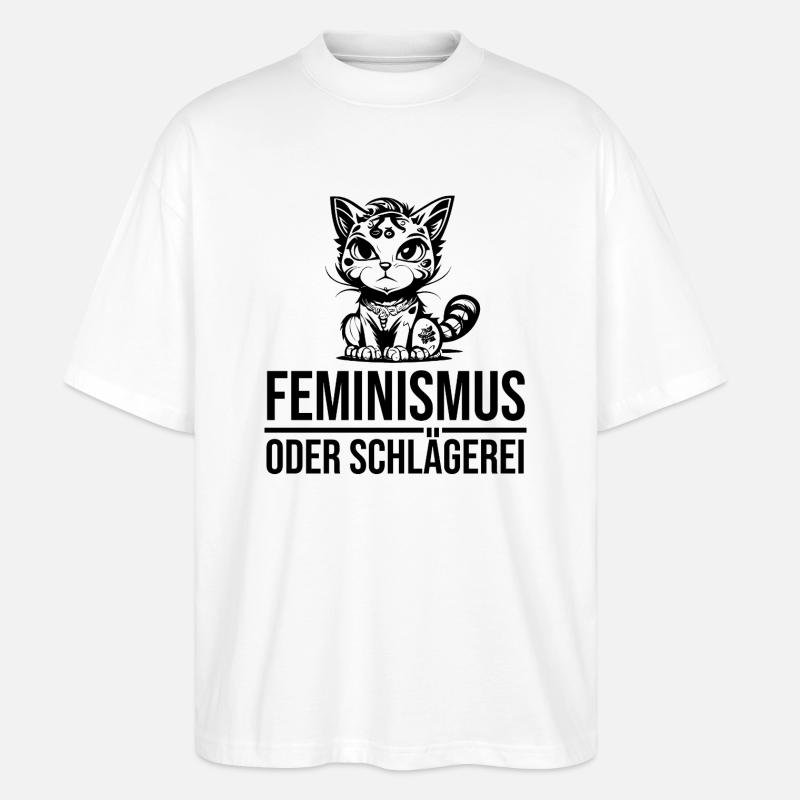 Feminismus oder Schlägerei - Stanley/Stella Oversized Unisex Bio T-Shirt Blaster 2.0 - Weiß