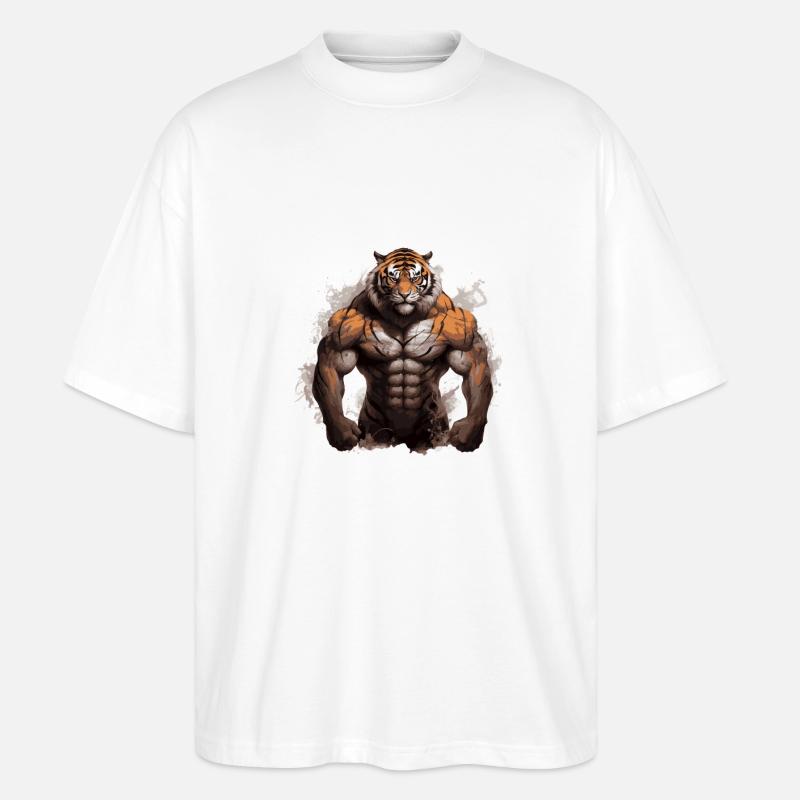 Tiger Muscles Bodybuilding Beast - T-shirt bio Blaster 2.0 coupe oversize Stanley/Stella Unisexe - blanc