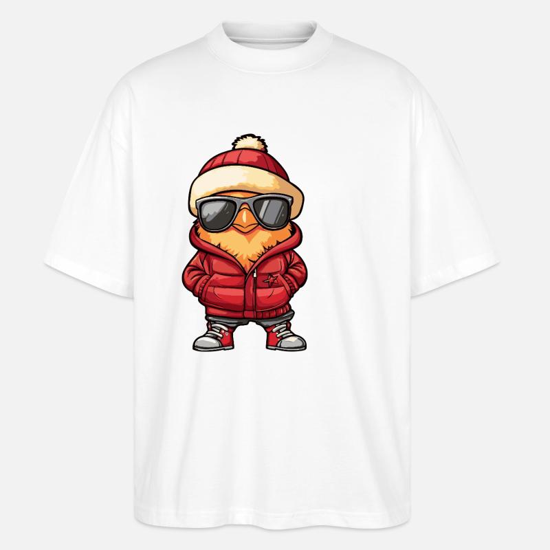 Chicken Cool Comic - Stanley/Stella Oversized Unisex Organic T-shirt Blaster 2.0 - white