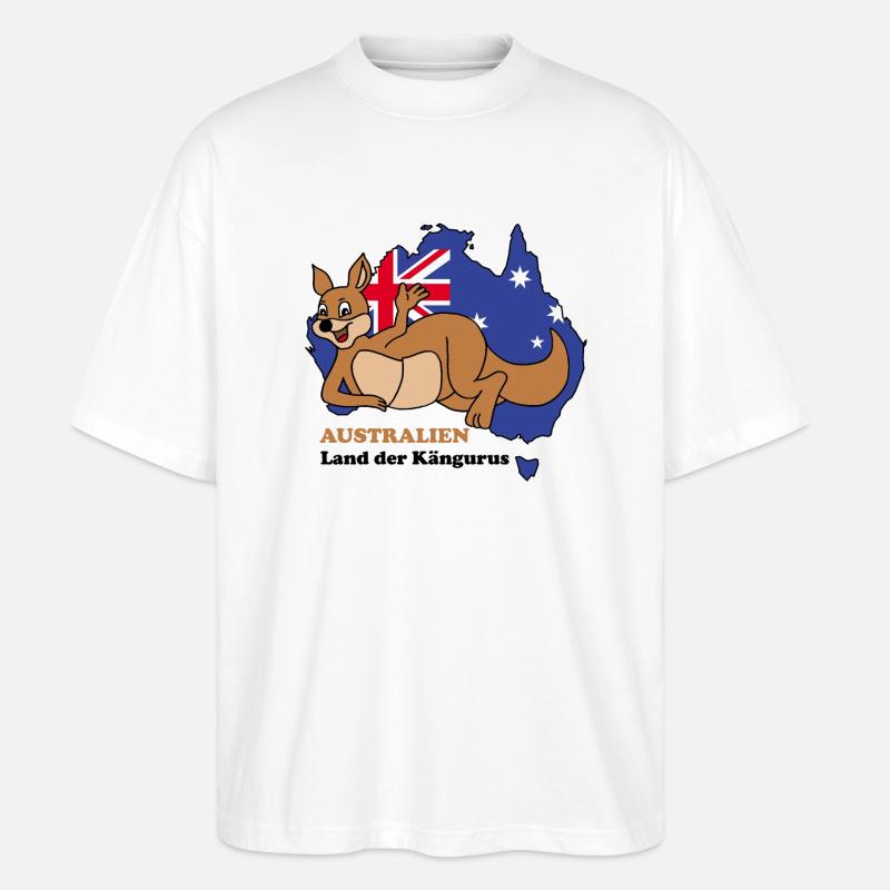 Känguru - Stanley/Stella Oversized Unisex Bio T-Shirt Blaster 2.0 - Weiß