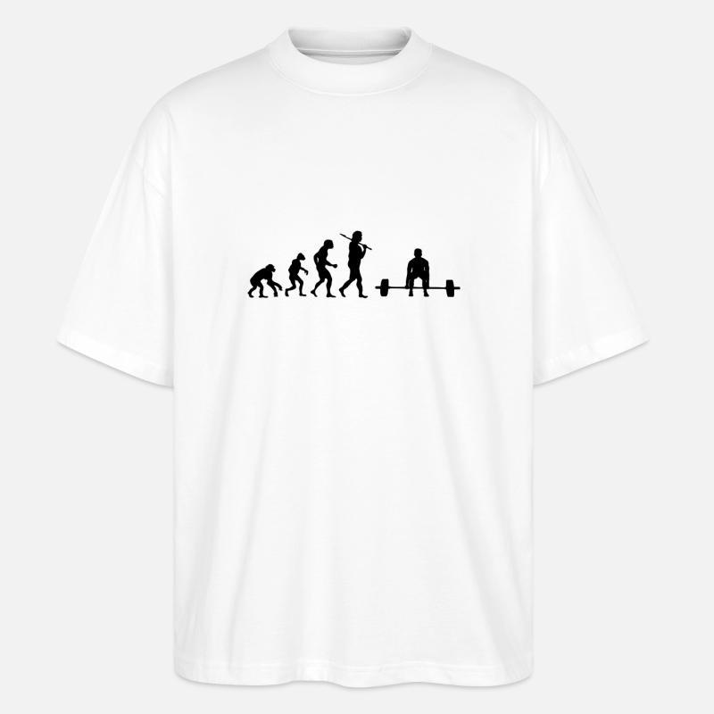 Evolution Gewichtheber - Stanley/Stella Oversized Unisex Bio T-Shirt Blaster 2.0 - Weiß