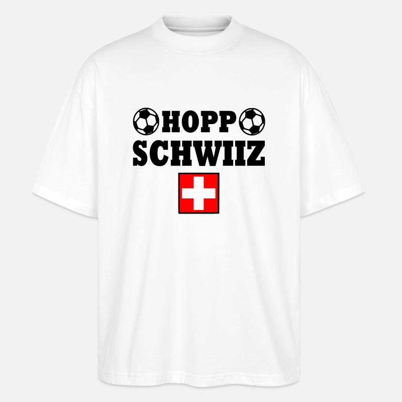 Hopp schwiiz - Stanley/Stella Oversized Unisex Bio T-Shirt Blaster 2.0 - Weiß