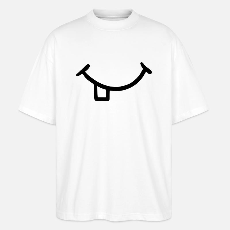 Bouche avec des dents - T-shirt bio Blaster 2.0 coupe oversize Stanley/Stella Unisexe - blanc