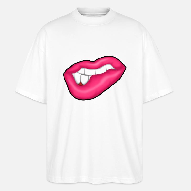 Hot Lips - Stanley/Stella Oversized Unisex Bio T-Shirt Blaster 2.0 - Weiß