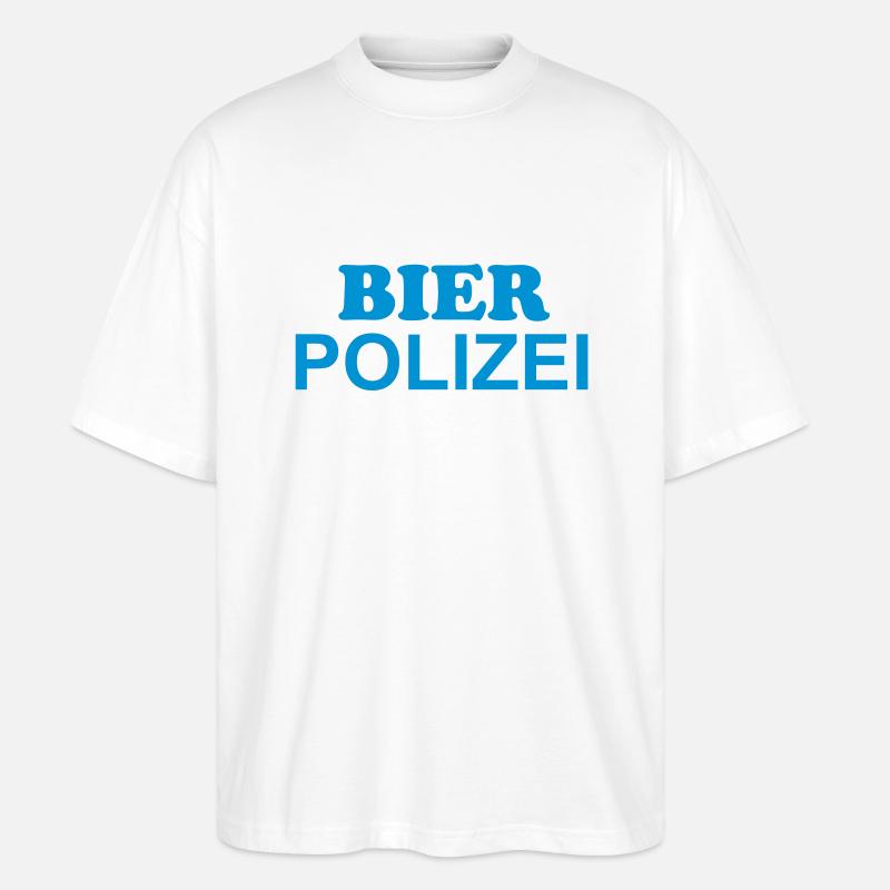 Bier Polizei - Stanley/Stella Oversized Unisex Bio T-Shirt Blaster 2.0 - Weiß