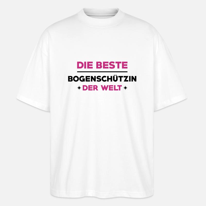 Bogenschießen Bogenschütze Bogenschiessen Bogen - Stanley/Stella Oversized Unisex Bio T-Shirt Blaster 2.0 - Weiß