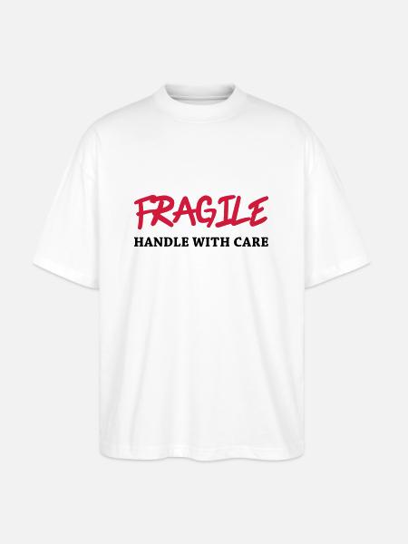 Fragile - Handle with care - Stanley/Stella Oversized Unisex Bio T-Shirt Blaster 2.0 - Weiß