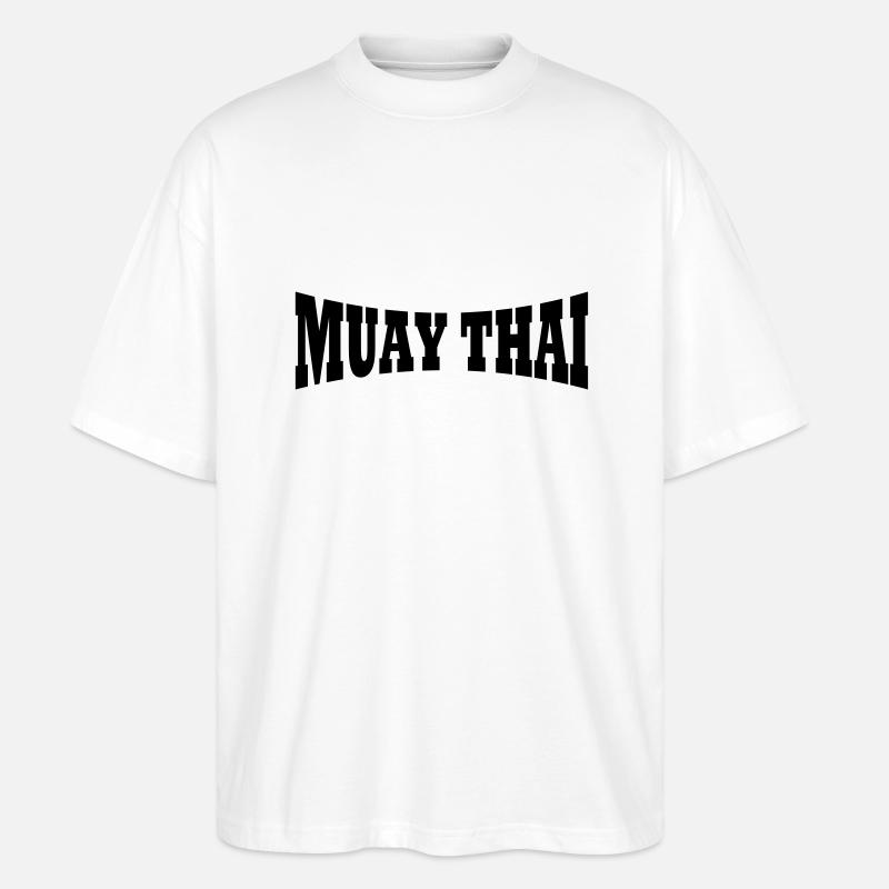 Lettrage Muay Thai - T-shirt bio Blaster 2.0 coupe oversize Stanley/Stella Unisexe - blanc