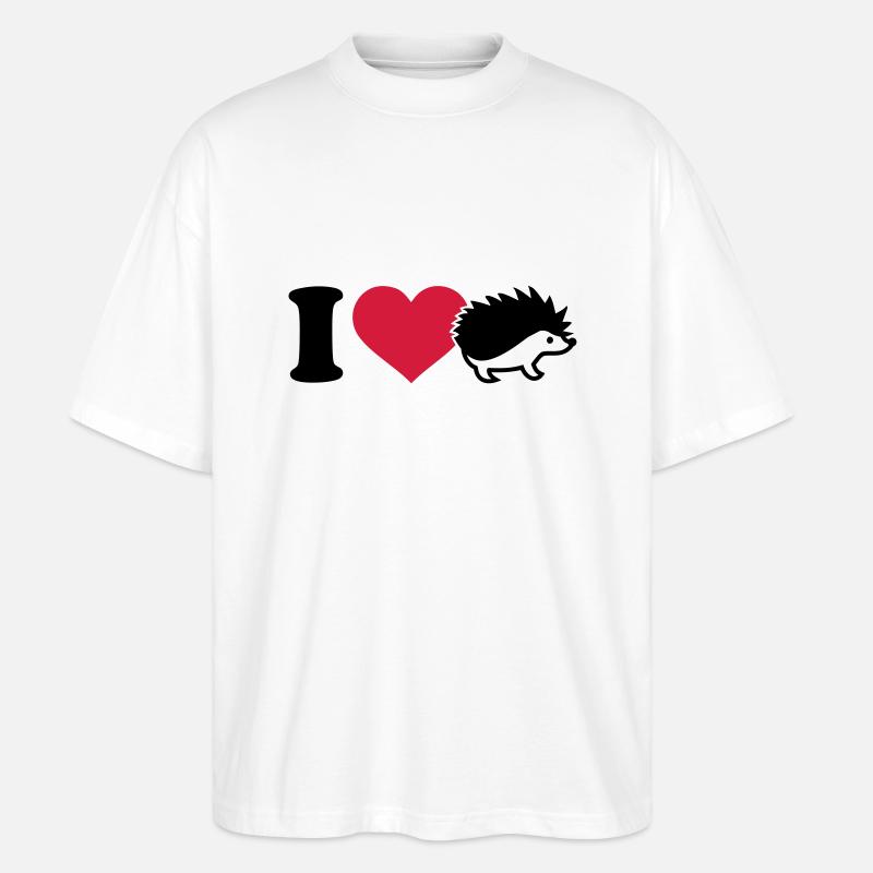 I love Hérisson - T-shirt bio Blaster 2.0 coupe oversize Stanley/Stella Unisexe - blanc