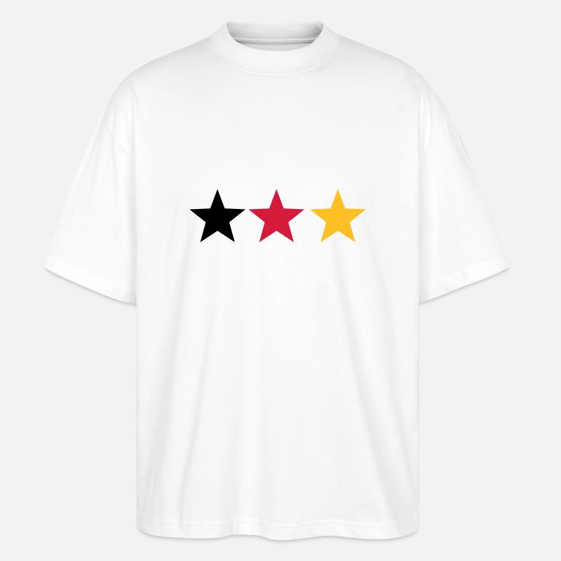 Schwarz rot gold - Stanley/Stella Oversized Unisex Bio T-Shirt Blaster 2.0 - Weiß