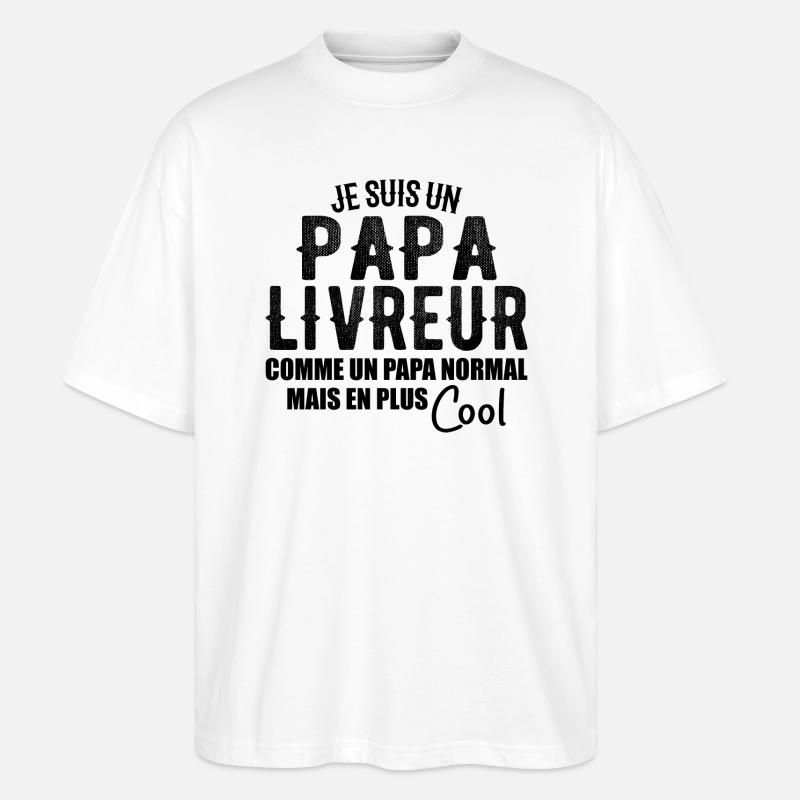 Ich bin Liefervater - Stanley/Stella Oversized Unisex Bio T-Shirt Blaster 2.0 - Weiß