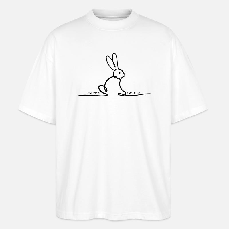 Ostern Geschenk Happy Easter - Stanley/Stella Oversized Unisex Bio T-Shirt Blaster 2.0 - Weiß