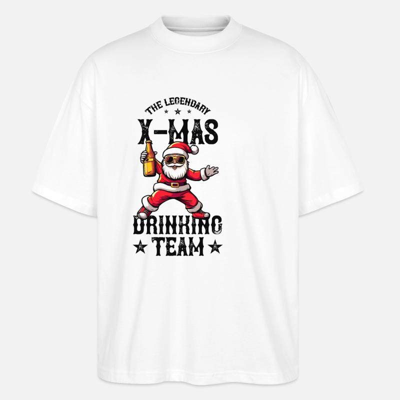Christmas Drinking Team XMas Weihnachten - Stanley/Stella Oversized Unisex Bio T-Shirt Blaster 2.0 - Weiß