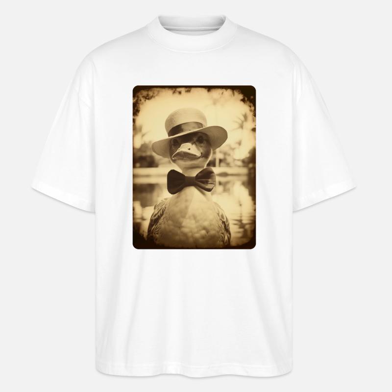 Sir Waddleberry Quackington entspannt sich am Pool - Stanley/Stella Oversized Unisex Bio T-Shirt Blaster 2.0 - Weiß
